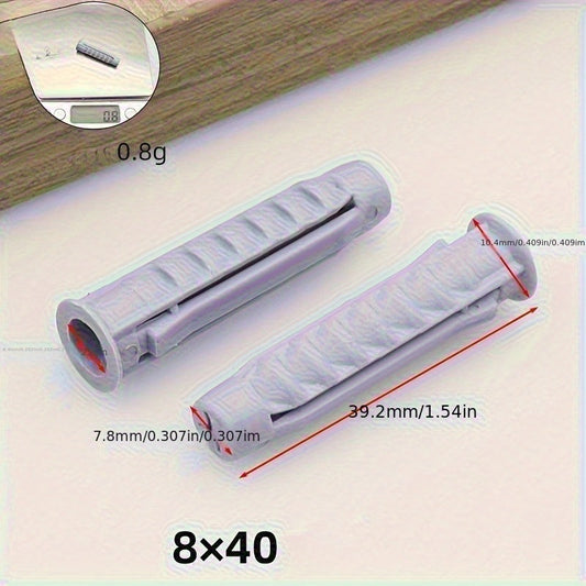 Gray Plastic Expansion Plugs 6x40 - Repacked 10pcs